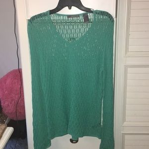 Liz Claiborne - Mesh Green Long Sleeve!!